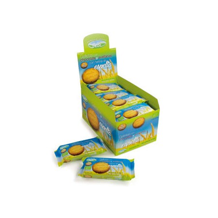 Galletas de espelta choco avellana rellena bio 16x60g Belsi