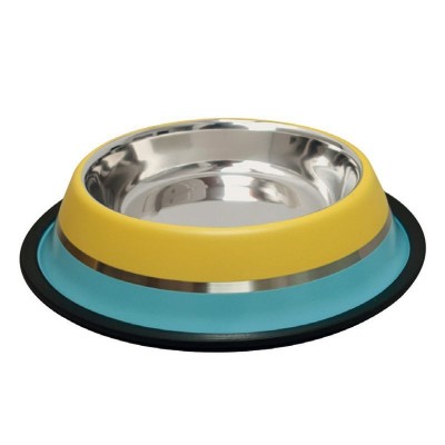 comedero inox antid 1 amarillo azul