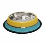 comedero inox antid 2 amarillo azul