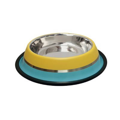 comedero inox antid 4 amarillo azul