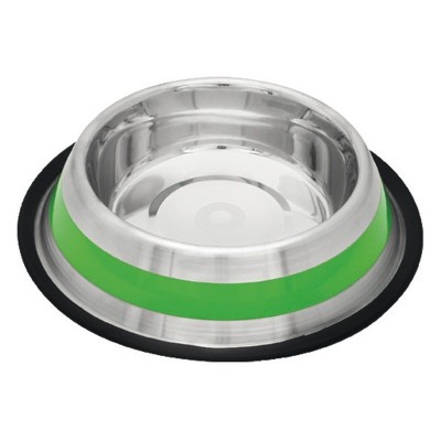 comedero inox antid 2 franja verde