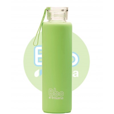 botella bbo verde borosilicato con silicona 550 ml irisana