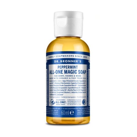 Jabon liquido menta bio 60ml Dr. Bronner's