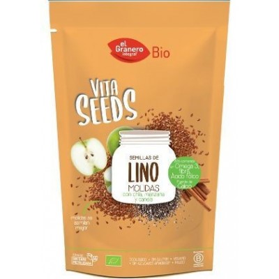 vitaseeds semillas de lino chia canela y manzana bio 200 g