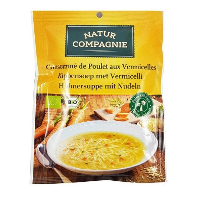 sopa de pollo con fideos bio 80gr