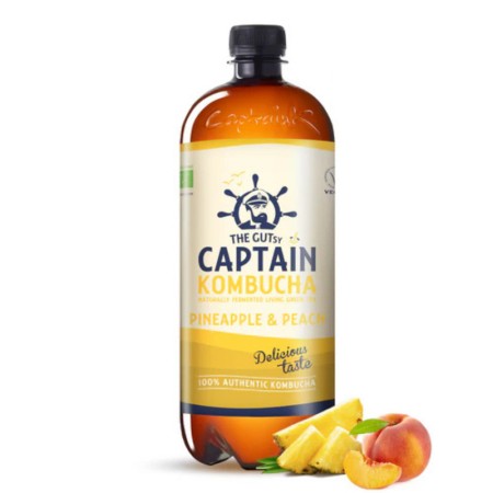 Kombucha Pineapple & Peach Bio 1L Captain Kombucha