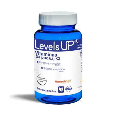 Vitamina D3 (2000 UI) + K2 60 comp Levels Up
