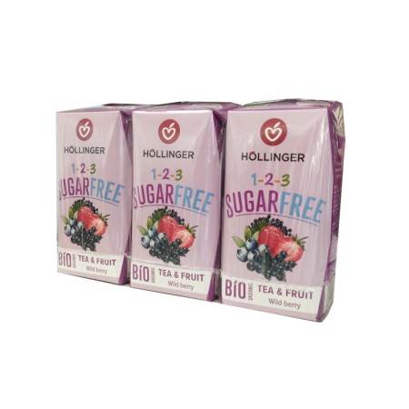 Minibrick Te frutos del bosque con Stevia Bio 3x200ml Hollinger