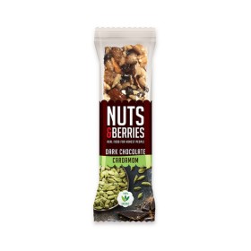 Barrita de chocolate negro y cardamomo Bio 15x40g Nuts&Berries